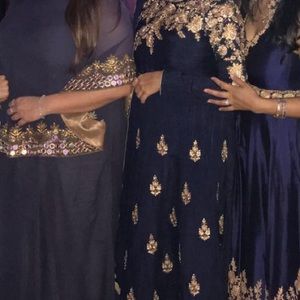 Abu blue and gold indian gown